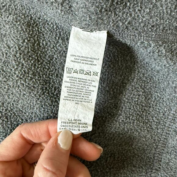 L.L.Bean Recycled Fleece Full Zip Jacket Women’s XL Gray Outdoors Hiking - Picture 10 of 11